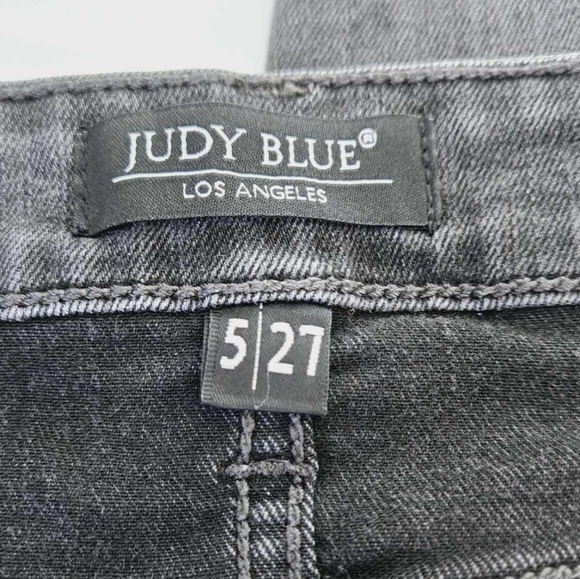 Judy Blue Skinny Fit Charcoal Destroyed Hem Jeans size 27 - Picture 4 of 12
